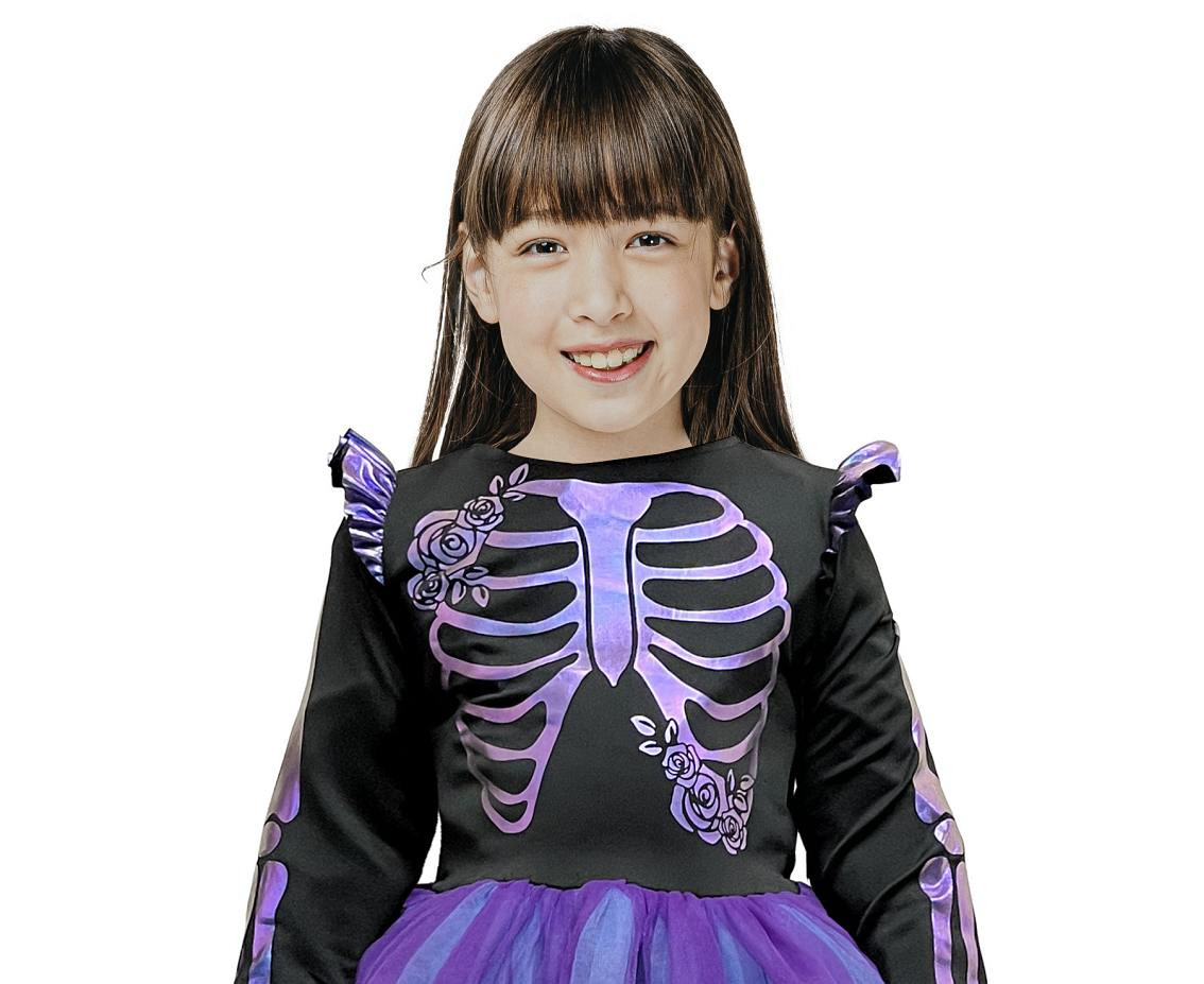 Costume for child Purple Skeleton (dress), size 110/120 cm